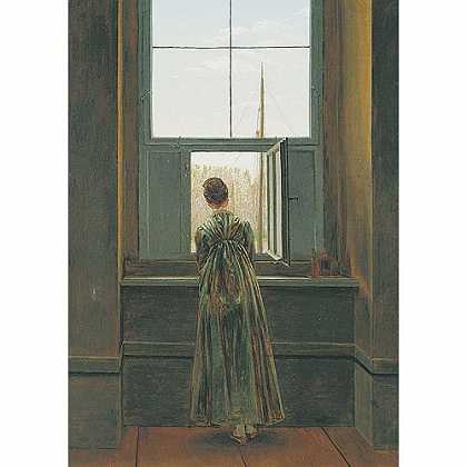 《窗边女子》弗里德里希1822年绘画作品赏析