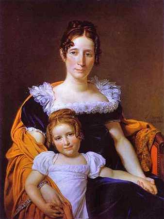 《威兰十四伯爵夫人与女儿的画像》人物画,肖像绘画作品赏析