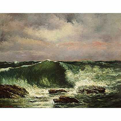 《波浪》高尔培1870年绘画作品赏析