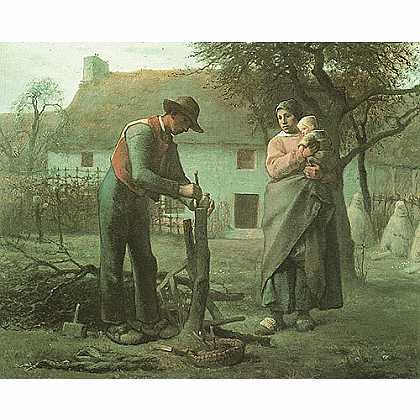 《嫁接树木的农夫》米勒1865年绘画作品赏析
