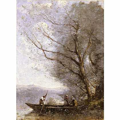 《渡船夫》柯罗1865年绘画作品赏析