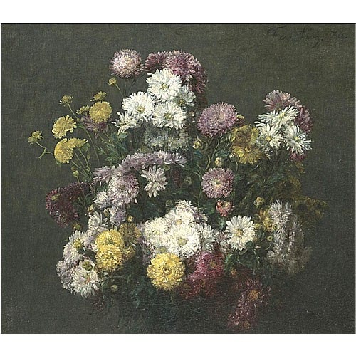 《菊花》方汀1876年绘画作品赏析