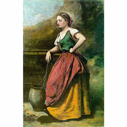 《井边少妇》柯罗1865年绘画作品赏析