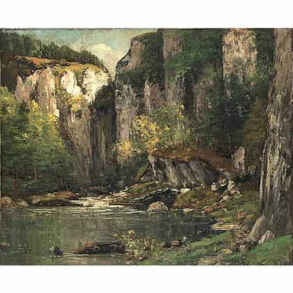 《河流和岩石》高尔培1873年绘画作品赏析