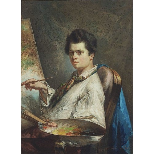 《路易·亚历山大肖像》米勒1841年绘画作品赏析