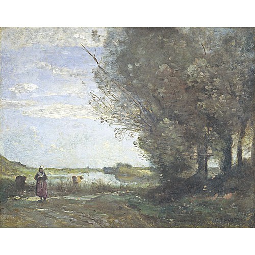 《河景》柯罗1868年绘画作品赏析