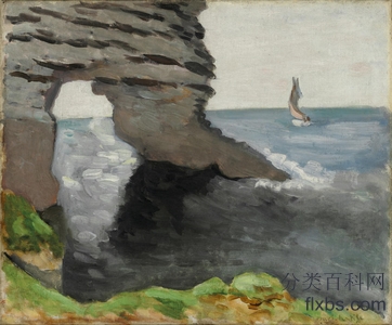 《镂空的岩石，1920》风景油画作品赏析