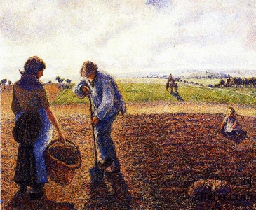 《伊拉格尼田野中的农民》风景油画作品赏析