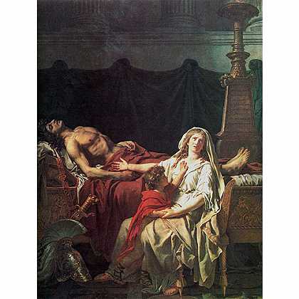 《安朵嫫姬哀痛海克特》达维1783年绘画作品赏析