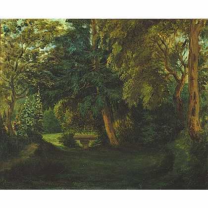 《乔治桑在诺安的花园》德拉克洼1840年绘画作品赏析