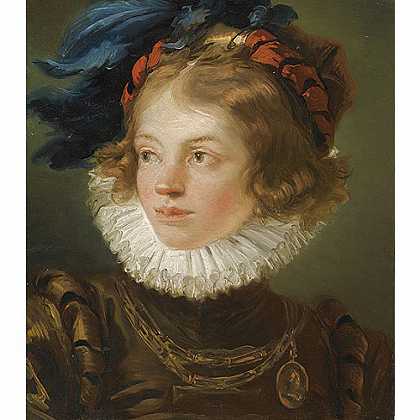 《一个孩子的装束半身像》提也波洛1740年绘画作品赏析