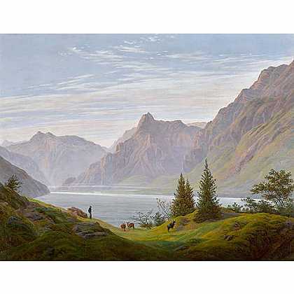 《山水景观，晨曦》弗里德里希年绘画作品赏析