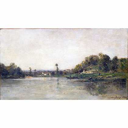 《瓦兹河岸》杜比尼1864年绘画作品赏析