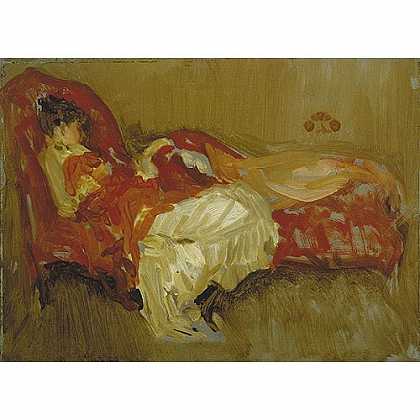 《红色的记录：午睡》惠斯特1884年绘画作品赏析