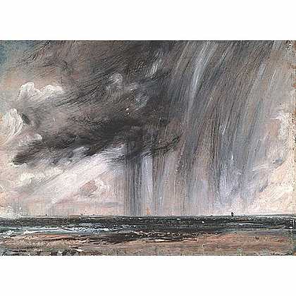 《雨云的海景研习》康斯塔伯1827年绘画作品赏析