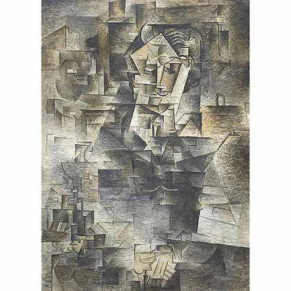 《丹尼尔-亨利·康威勒肖像》毕加索1910年绘画作品赏析