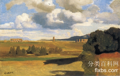 《罗马平原与克劳迪亚渡槽》风景油画作品赏析