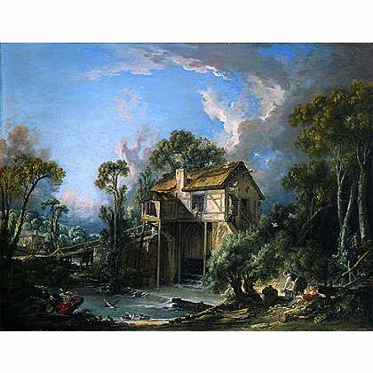 《夏雷顿的磨坊》弗朗索瓦·布歇1758年绘画作品赏析
