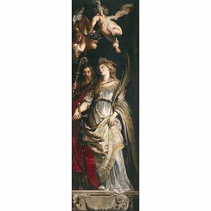 《升起十字架-圣徒埃利吉乌斯和凯萨琳》鲁本斯1610年绘画作品赏析