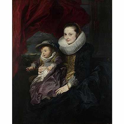 《妇女与小孩》戴克1620年绘画作品赏析