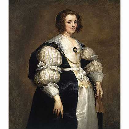 《持扇的夫人》戴克1628年绘画作品赏析