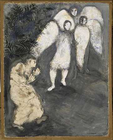 《亚伯拉罕俯伏在三位天使面前》宗教画作品赏析