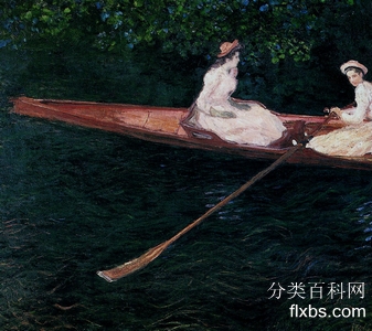 《粉红轻舟，在艾普特河上划船》人物画作品赏析