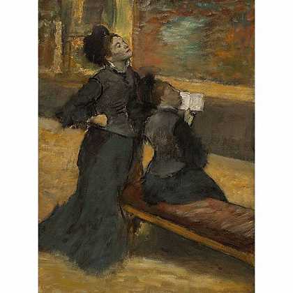 《参观博物馆》德加1879年绘画作品赏析