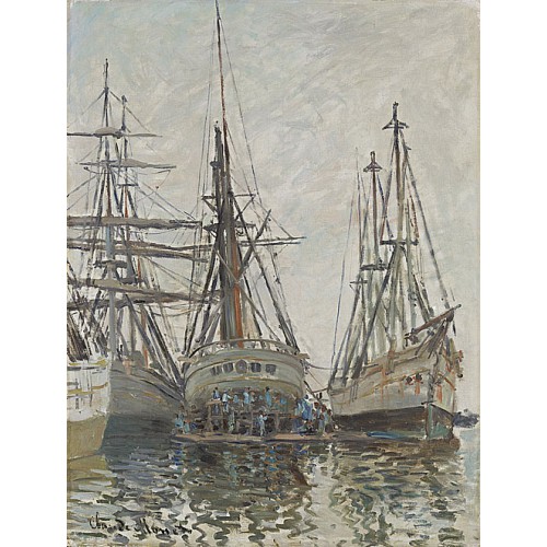 《港口的船舶》莫奈1873年绘画作品赏析