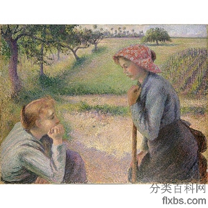 《两位农村妇女》毕莎罗1892年绘画作品赏析