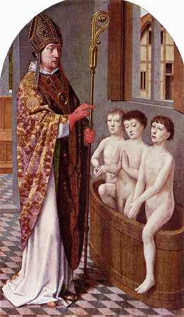 《圣尼古拉的两个传奇》人物画,宗教画作品赏析