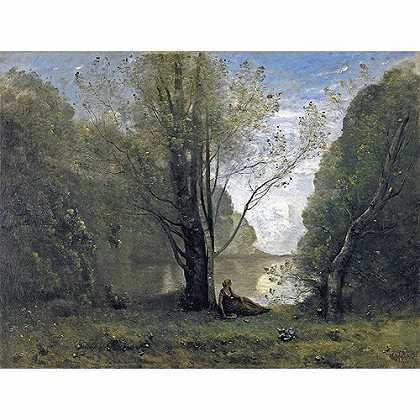 《孤独：维根的回忆，利穆赞》柯罗1866年绘画作品赏析