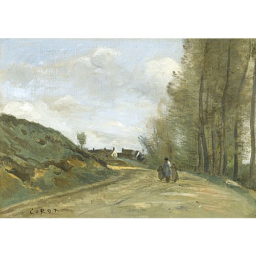 《古维约的道路》柯罗1850年绘画作品赏析