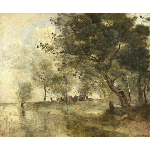 《洪水》柯罗1870年绘画作品赏析