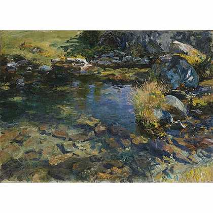 《高山水池》萨金特1907年绘画作品赏析