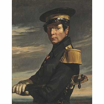 《海军军官肖像》米勒1845年绘画作品赏析
