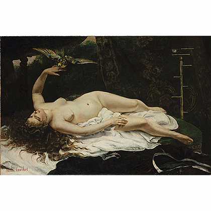 《女人与鹦鹉》高尔培1866年绘画作品赏析