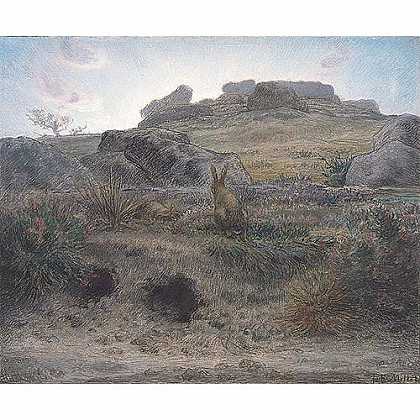 《黎明时养兔场》米勒1867年绘画作品赏析