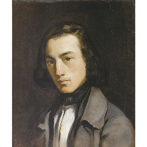 《年轻男子肖像》米勒年绘画作品赏析