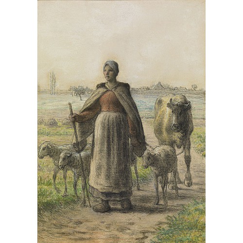 《农民和他的牛羊》米勒年绘画作品赏析