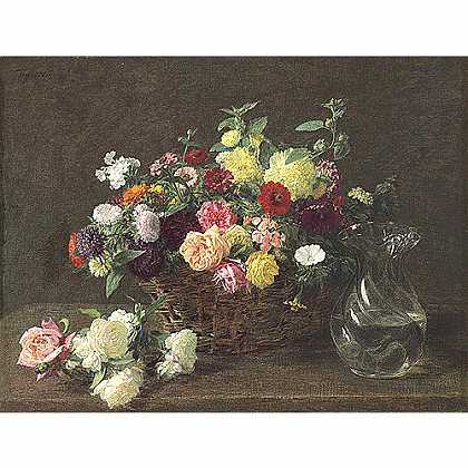 《花篮》方汀1892年绘画作品赏析