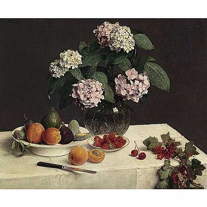 《丰盛的餐桌》方汀1866年绘画作品赏析