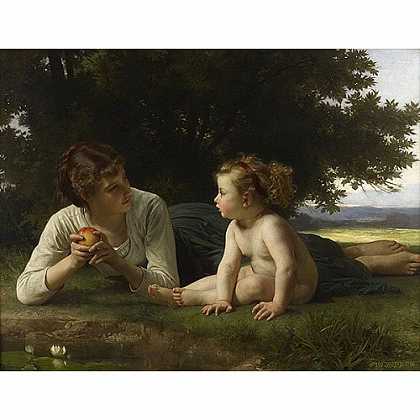 《诱惑》鲍格雷奥1880年绘画作品赏析