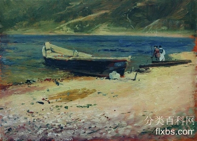 《海岸的小船》风景油画作品赏析