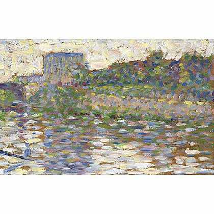 《库伯瓦的塞纳河》秀拉1884年绘画作品赏析
