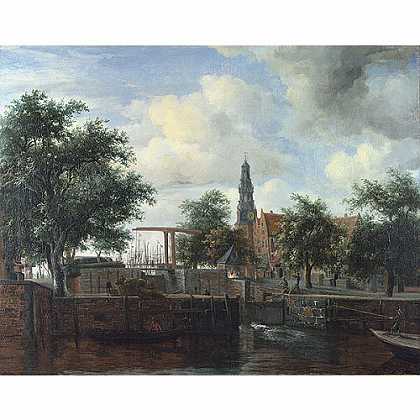 《阿姆斯特丹的哈伦关卡》霍百玛1663年绘画作品赏析