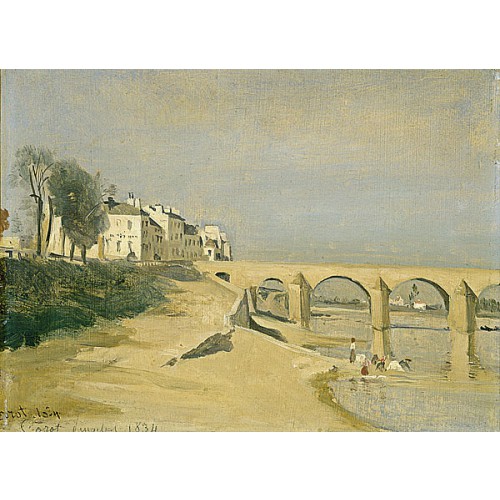 《马肯的萨翁河之桥》柯罗1834年绘画作品赏析
