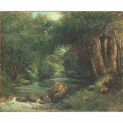 《林中小溪》高尔培1868年绘画作品赏析