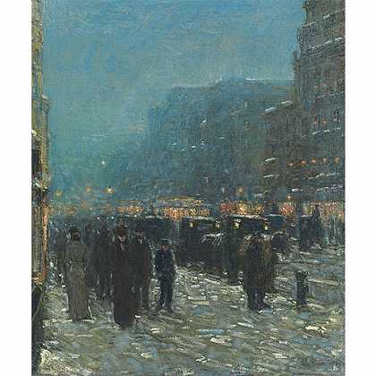 《百老汇42街》哈山姆1902年绘画作品赏析
