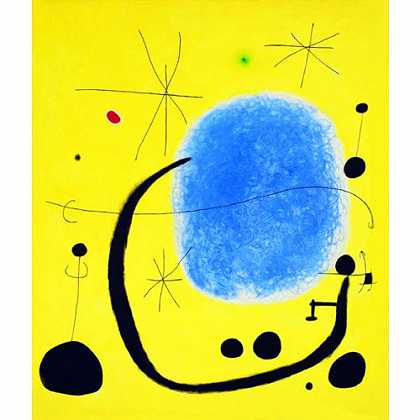 《蔚蓝的金色》米罗1967年绘画作品赏析